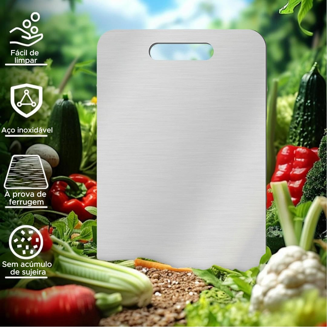 TÁBUA DE CORTE EM AÇO INOX TITÂNIO 316