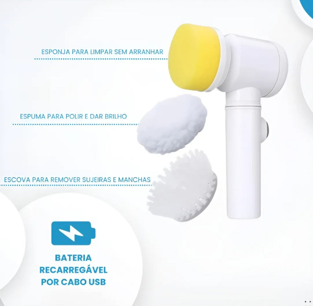 ESCOVA ELÉTRICA DE LIMPEZA SEM FIO 5 EM 1